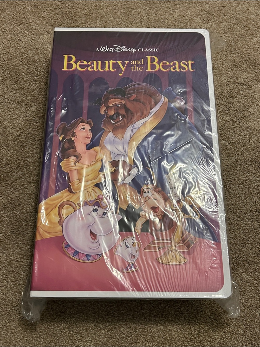 Disney Beauty and the Beast Throw Blanket - Purple, Yellow & Pink 50” x 70”